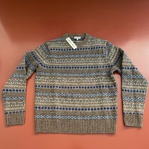 NWT Alex Mill Fair isle donegal crewneck sweater size large